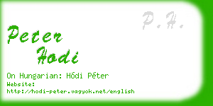 peter hodi business card