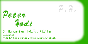 peter hodi business card